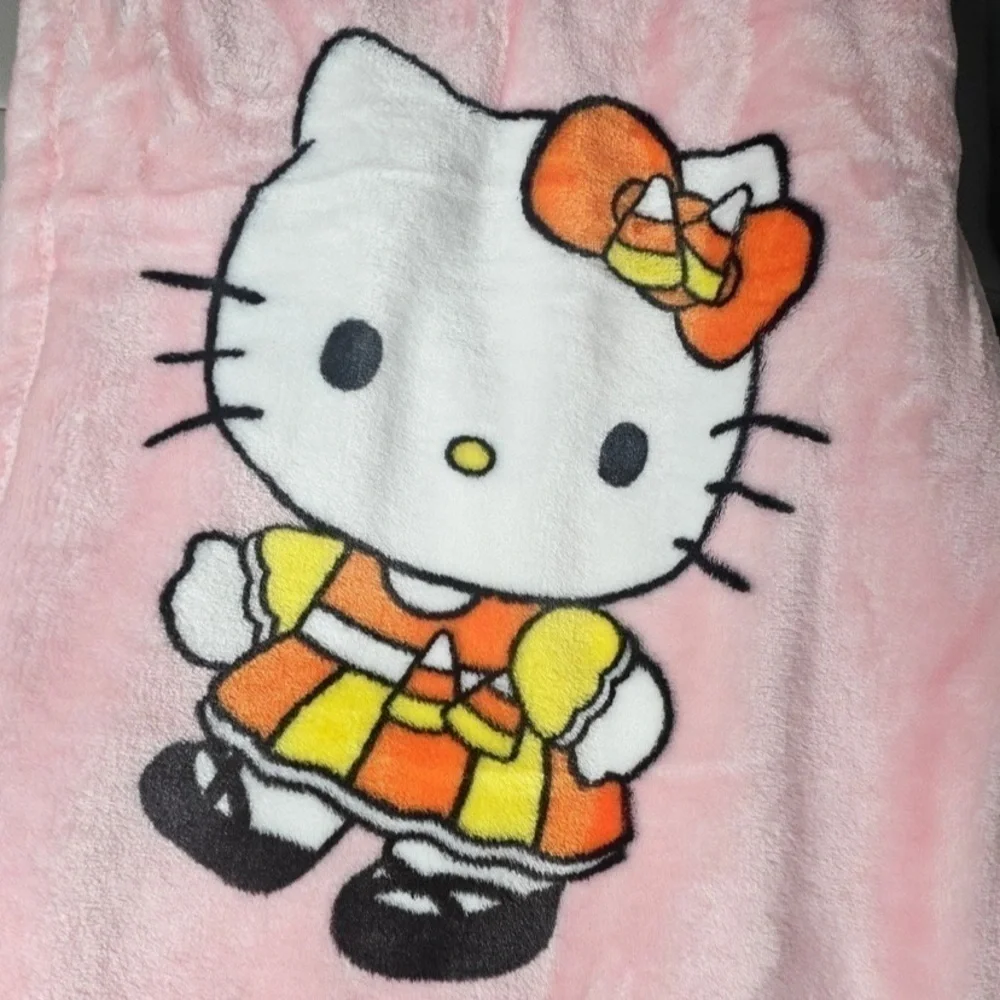 Hello Kitty Spiderweb Pirate Candy Cane Halloween Plush Blanket HTF Viral TikTok